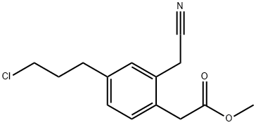 Methyl 4-(3-chloropropyl)-2-(cyanomethyl)phenylacetate 结构式
