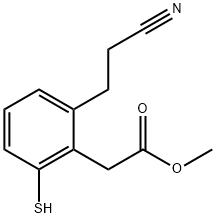 Methyl 2-(2-cyanoethyl)-6-mercaptophenylacetate 结构式