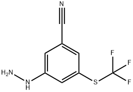 1-(3-Cyano-5-(trifluoromethylthio)phenyl)hydrazine 结构式