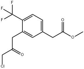 Methyl 3-(3-chloro-2-oxopropyl)-4-(trifluoromethyl)phenylacetate 结构式