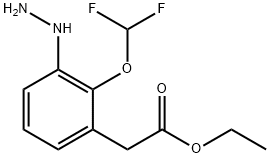 Ethyl 2-(difluoromethoxy)-3-hydrazinylphenylacetate 结构式