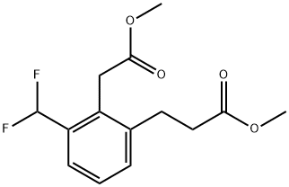 Methyl 2-(difluoromethyl)-6-(3-methoxy-3-oxopropyl)phenylacetate 结构式