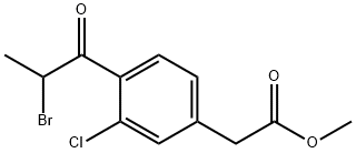 Methyl 4-(2-bromopropanoyl)-3-chlorophenylacetate 结构式