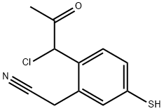 2-(1-Chloro-2-oxopropyl)-5-mercaptophenylacetonitrile 结构式