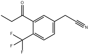 3-Propionyl-4-(trifluoromethyl)phenylacetonitrile 结构式