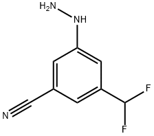 1-(3-Cyano-5-(difluoromethyl)phenyl)hydrazine 结构式