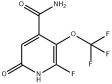 2-Fluoro-6-hydroxy-3-(trifluoromethoxy)pyridine-4-carboxamide 结构式