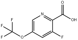 3-氟-5-(三氟甲氧基)吡啶甲酸 结构式