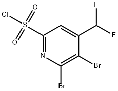 2,3-Dibromo-4-(difluoromethyl)pyridine-6-sulfonyl chloride 结构式