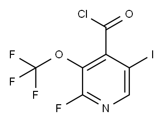 2-Fluoro-5-iodo-3-(trifluoromethoxy)pyridine-4-carbonyl chloride 结构式