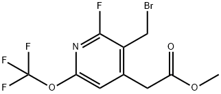 Methyl 3-(bromomethyl)-2-fluoro-6-(trifluoromethoxy)pyridine-4-acetate 结构式