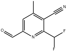 3-Cyano-2-(difluoromethyl)-4-methylpyridine-6-carboxaldehyde 结构式