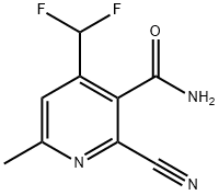 2-Cyano-4-(difluoromethyl)-6-methylpyridine-3-carboxamide 结构式