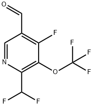 2-(Difluoromethyl)-4-fluoro-3-(trifluoromethoxy)pyridine-5-carboxaldehyde 结构式