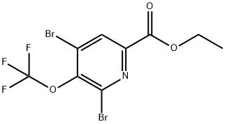 Ethyl 2,4-dibromo-3-(trifluoromethoxy)pyridine-6-carboxylate 结构式