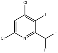 4,6-二氯-2-(二氟甲基)-3-碘代吡啶 结构式