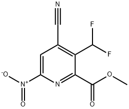 Methyl 4-cyano-3-(difluoromethyl)-6-nitropyridine-2-carboxylate 结构式