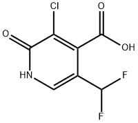3-Chloro-5-(difluoromethyl)-2-hydroxypyridine-4-carboxylic acid 结构式