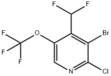3-Bromo-2-chloro-4-(difluoromethyl)-5-(trifluoromethoxy)pyridine 结构式