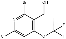 2-Bromo-6-chloro-4-(trifluoromethoxy)pyridine-3-methanol 结构式