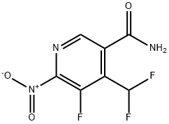 4-(Difluoromethyl)-3-fluoro-2-nitropyridine-5-carboxamide 结构式