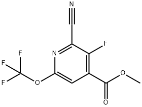 Methyl 2-cyano-3-fluoro-6-(trifluoromethoxy)pyridine-4-carboxylate 结构式