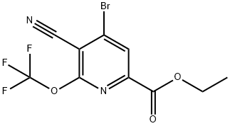 Ethyl 4-bromo-3-cyano-2-(trifluoromethoxy)pyridine-6-carboxylate 结构式