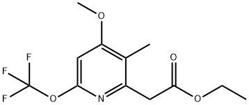Ethyl 4-methoxy-3-methyl-6-(trifluoromethoxy)pyridine-2-acetate 结构式