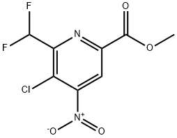 Methyl 3-chloro-2-(difluoromethyl)-4-nitropyridine-6-carboxylate 结构式