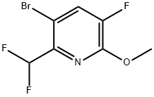 3-溴-2-(二氟甲基)-5-氟-6-甲氧基吡啶 结构式
