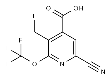 6-Cyano-3-(fluoromethyl)-2-(trifluoromethoxy)pyridine-4-carboxylic acid 结构式