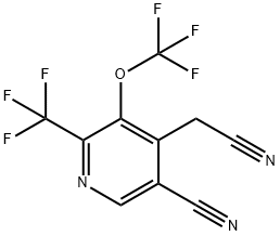 5-Cyano-3-(trifluoromethoxy)-2-(trifluoromethyl)pyridine-4-acetonitrile 结构式