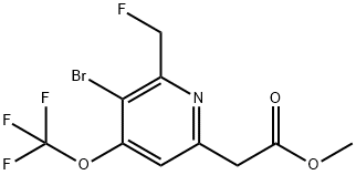 Methyl 3-bromo-2-(fluoromethyl)-4-(trifluoromethoxy)pyridine-6-acetate 结构式