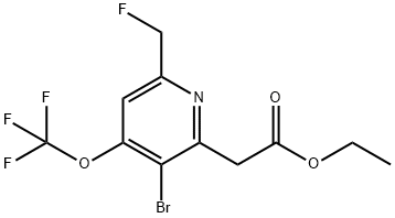 Ethyl 3-bromo-6-(fluoromethyl)-4-(trifluoromethoxy)pyridine-2-acetate 结构式