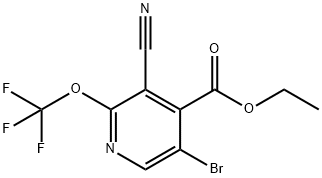 Ethyl 5-bromo-3-cyano-2-(trifluoromethoxy)pyridine-4-carboxylate 结构式