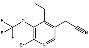 2-Bromo-4-(fluoromethyl)-3-(trifluoromethoxy)pyridine-5-acetonitrile 结构式