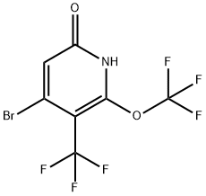 4-Bromo-6-hydroxy-2-(trifluoromethoxy)-3-(trifluoromethyl)pyridine 结构式