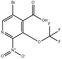 5-Bromo-2-nitro-3-(trifluoromethoxy)pyridine-4-carboxylic acid 结构式