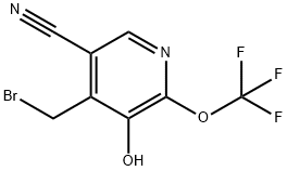 4-(Bromomethyl)-5-cyano-3-hydroxy-2-(trifluoromethoxy)pyridine 结构式