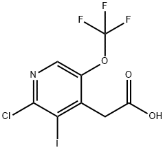 2-Chloro-3-iodo-5-(trifluoromethoxy)pyridine-4-acetic acid 结构式