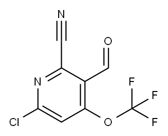 6-Chloro-2-cyano-4-(trifluoromethoxy)pyridine-3-carboxaldehyde 结构式