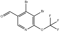 3,4-Dibromo-2-(trifluoromethoxy)pyridine-5-carboxaldehyde 结构式