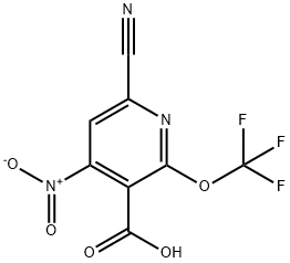 6-Cyano-4-nitro-2-(trifluoromethoxy)pyridine-3-carboxylic acid 结构式