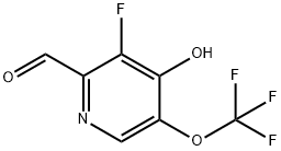 3-Fluoro-4-hydroxy-5-(trifluoromethoxy)pyridine-2-carboxaldehyde 结构式