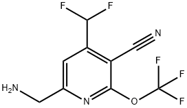 6-(Aminomethyl)-3-cyano-4-(difluoromethyl)-2-(trifluoromethoxy)pyridine 结构式