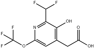 2-(Difluoromethyl)-3-hydroxy-6-(trifluoromethoxy)pyridine-4-acetic acid 结构式