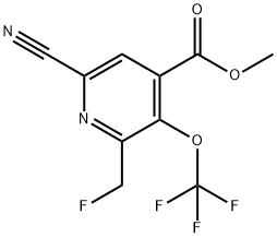 Methyl 6-cyano-2-(fluoromethyl)-3-(trifluoromethoxy)pyridine-4-carboxylate 结构式