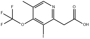 3-Iodo-5-methyl-4-(trifluoromethoxy)pyridine-2-acetic acid 结构式