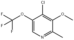 4-Chloro-3-methoxy-2-methyl-5-(trifluoromethoxy)pyridine 结构式