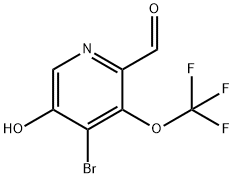 4-Bromo-5-hydroxy-3-(trifluoromethoxy)pyridine-2-carboxaldehyde 结构式